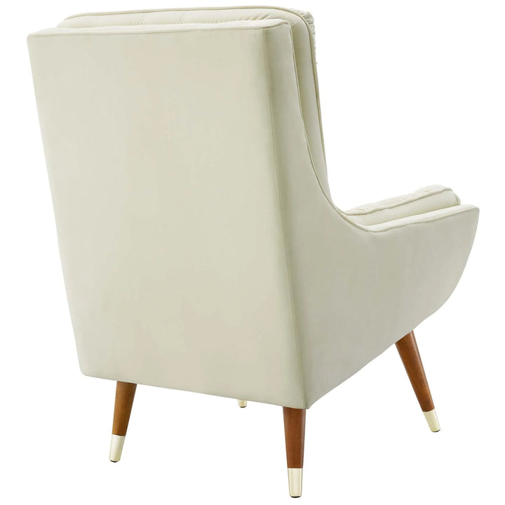 Sutton Velvet Lounge Chair Ivory