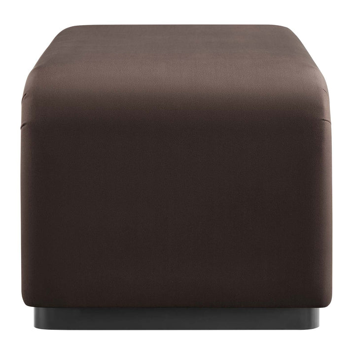 Dell Performance Velvet Waterfall Ottoman - Black Chocolate Brown