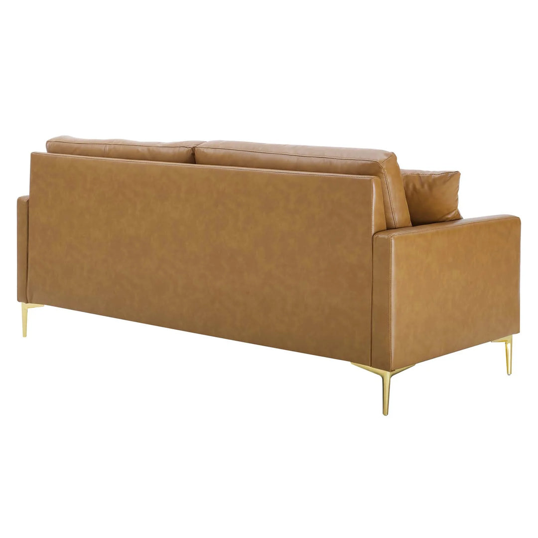 Liana Vegan Leather Sofa - Tan