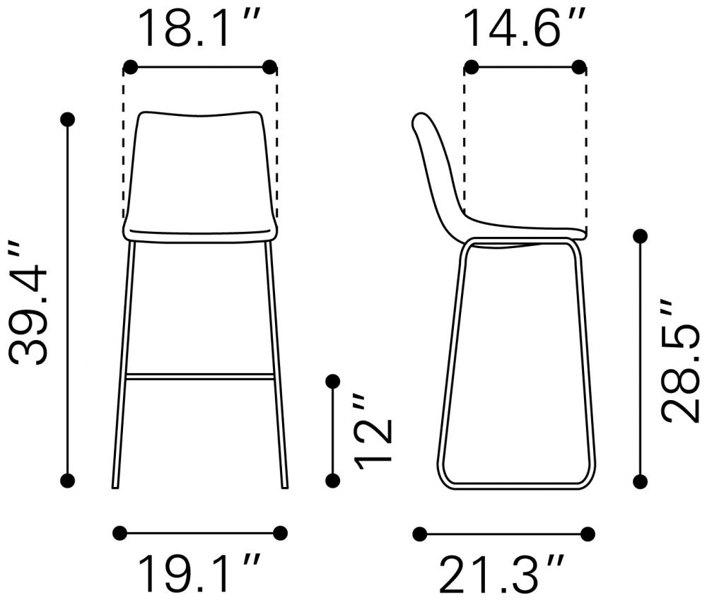 Snell Bar Chair - Set of 2