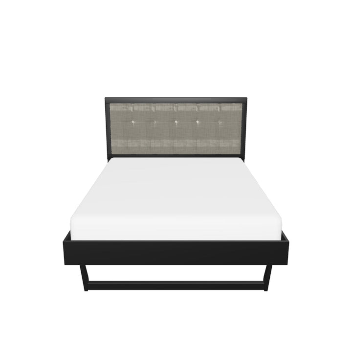 Wiley Wood Platform Bed With Angular Frame Queen Black