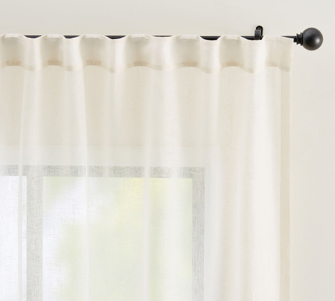 Emery Linen Sheer Curtain Ivory