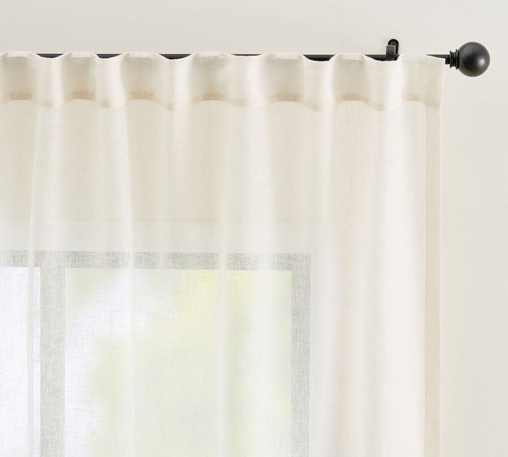 Emery Linen Sheer Curtain Ivory