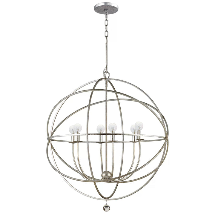 Jayden 6 - Light Statement Globe Chandelier with Hand Blown Glass Accents