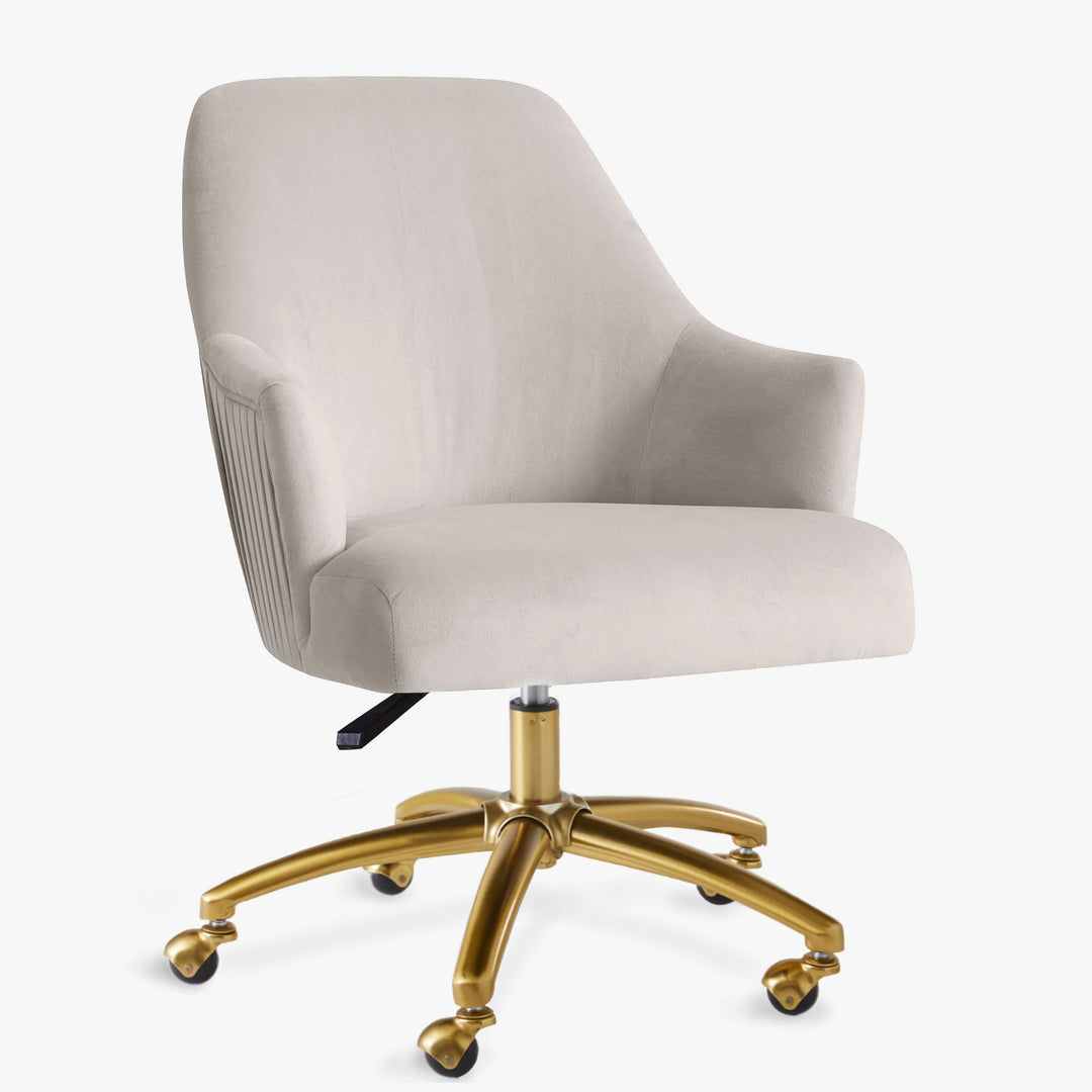 Performance Everyday Velvet Pleated Swivel Desk Chair