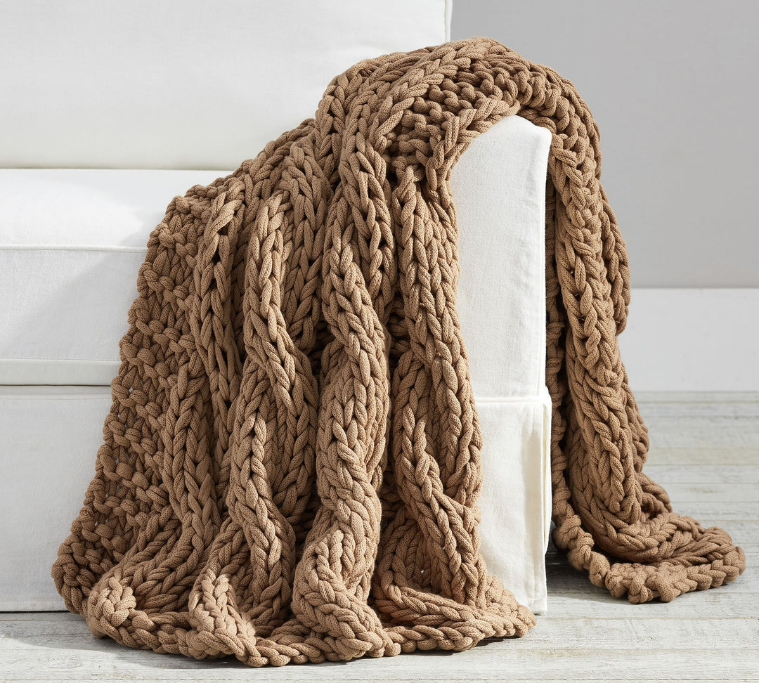 Colossal Handknit Throw Bronze