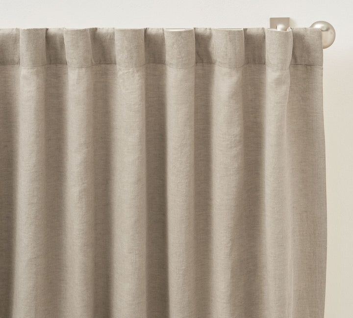 Custom Belgian Flax Linen Blackout Curtain - Flax-60"x180"