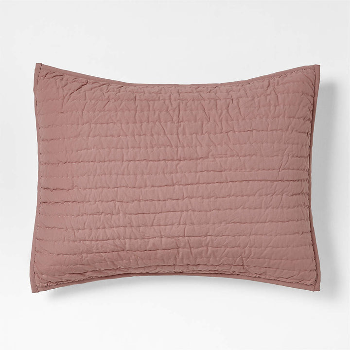 Cozy Cloud Plum Rose Washed Organic Cotton Kids Quilted Pillow Sham