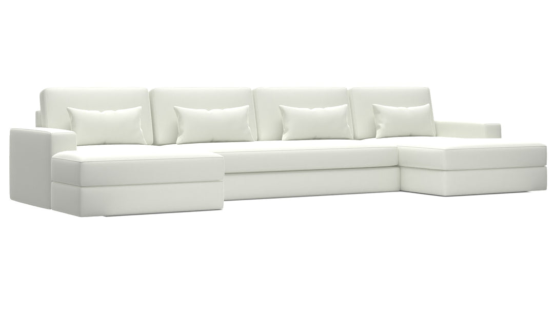 Westwood Square Arm Upholstered U Shaped Chaise Sectional