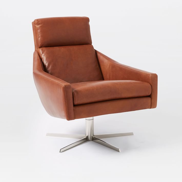 AUSTIN LEATHER SWIVEL ARMCHAIR