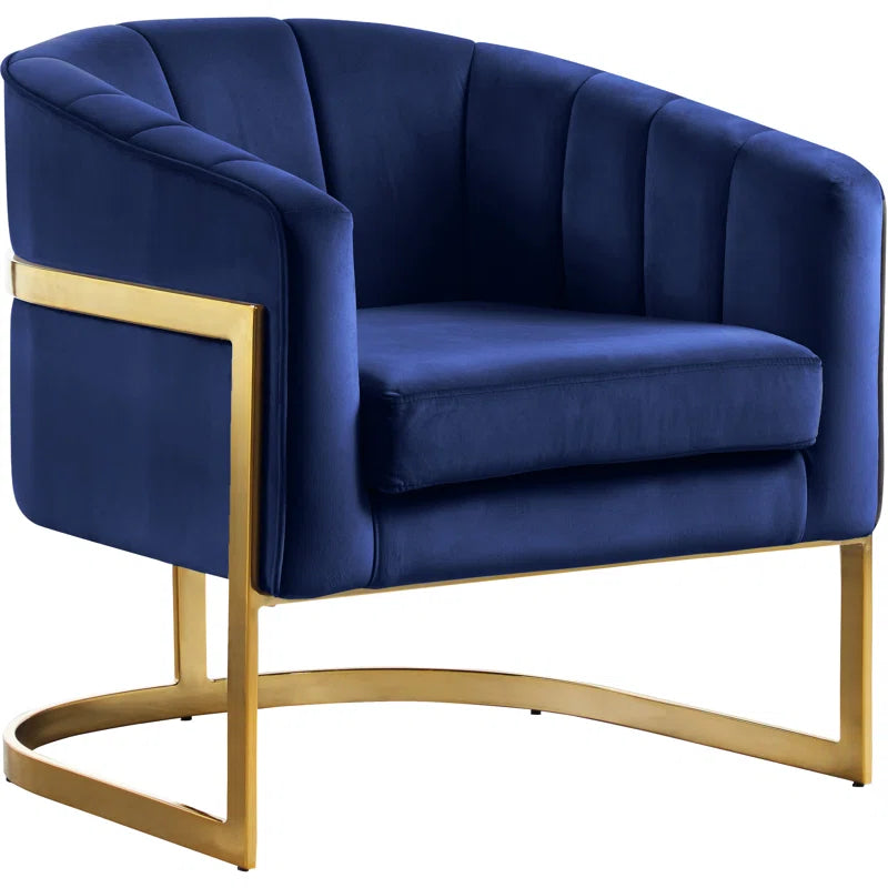 Barnicle Velvet Barrel Chair