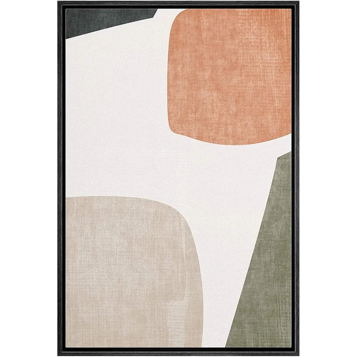 Abstract Color Block Floater Frame Bold Art on Canvas 24"x36"