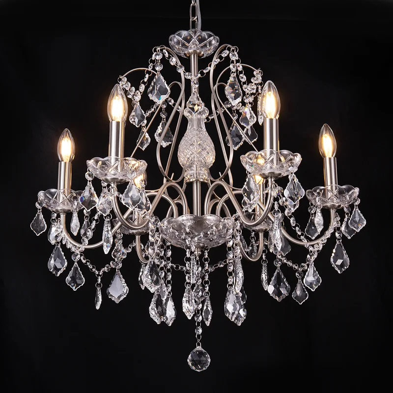 6 Light Crystal Candle Chandelier