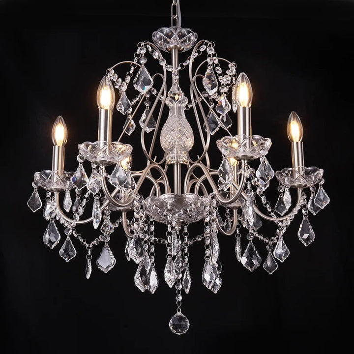 6 Light Crystal Candle Chandelier