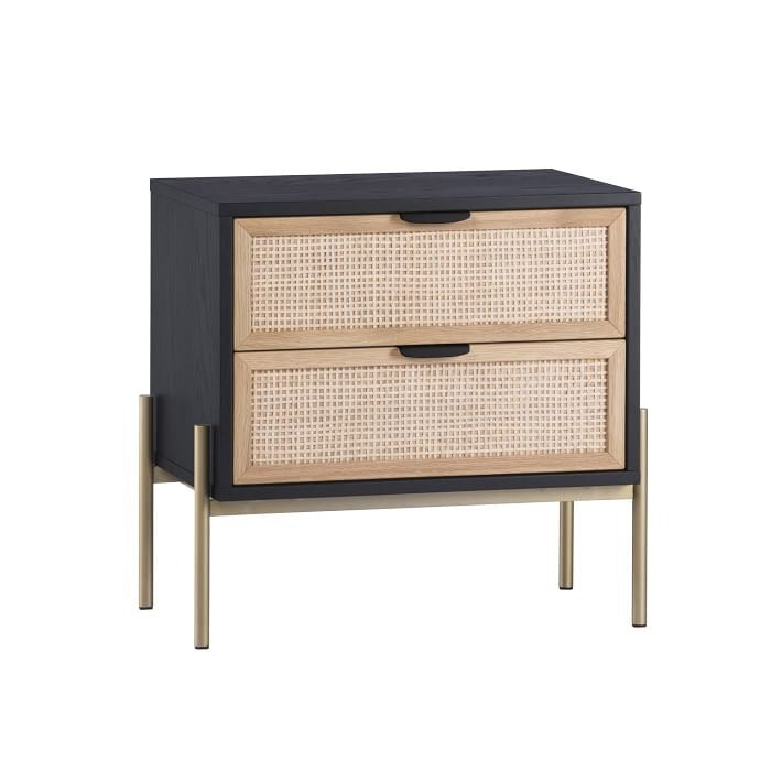 Lofted Rattan Wood 2 Drawer Nightstand