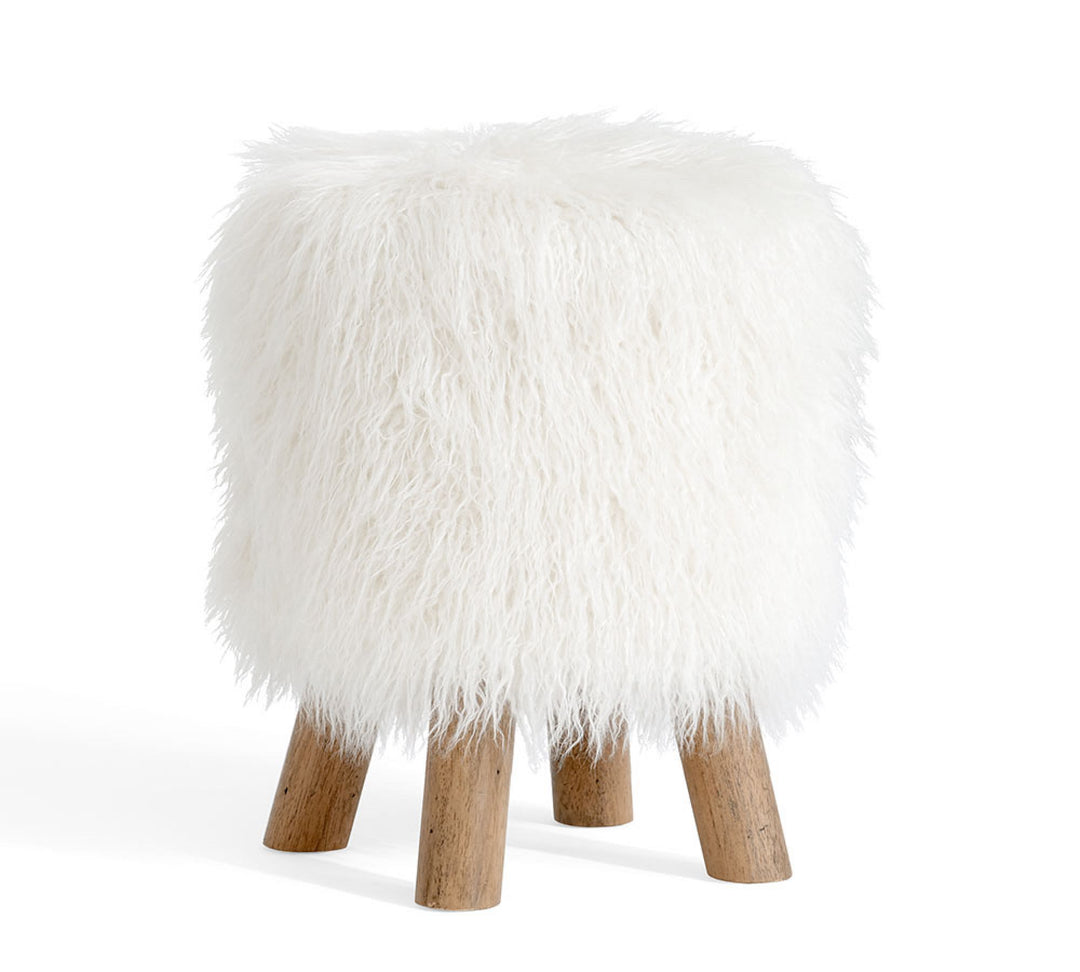 Mongolian Faux Fur Stool