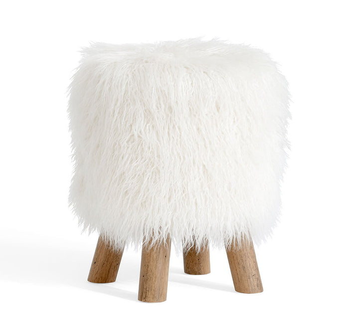 Mongolian Faux Fur Stool