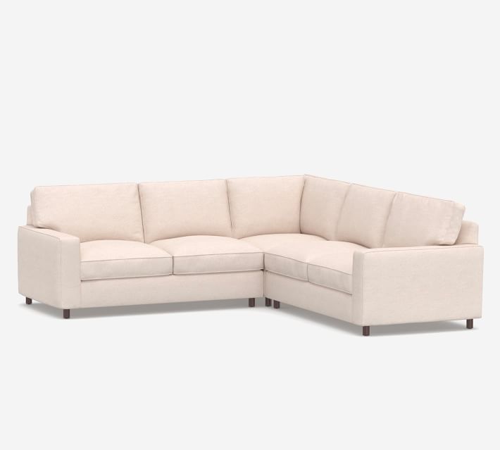 PB Comfort Square Arm Upholstered 3-Piece L-Sectional