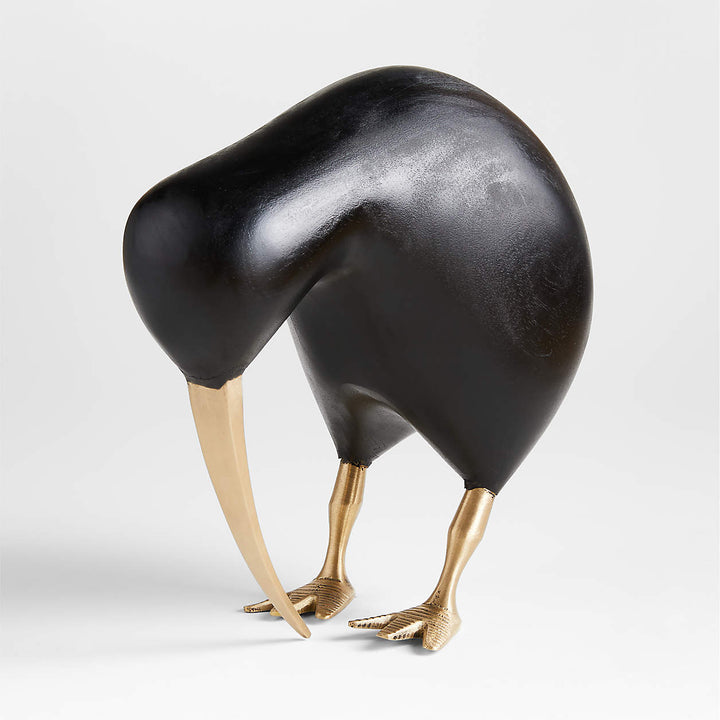 Extra Large Black Wood Kiwi Bird
