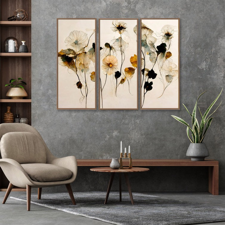 Beautiful Dry Flowers Art Print Set