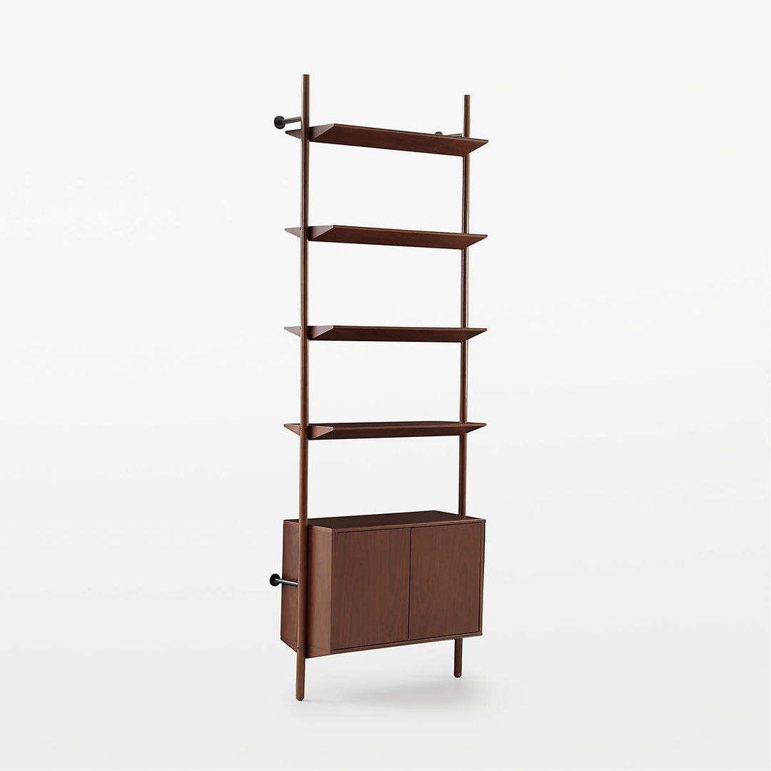 NABLA BROWN WALNUT WOOD WALL MOUNT BOOKCASE