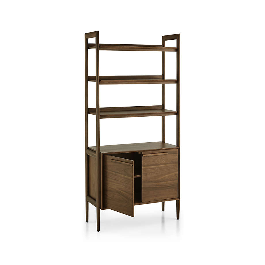 Tate Walnut Bookcase Cabinet
