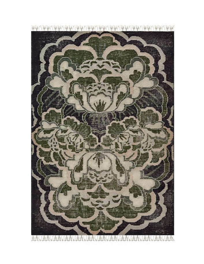 Allure Green Hand Knotted Rug 6'X9'
