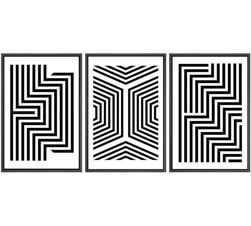 Black And White Stripes And Lines Geometric Patterns -2