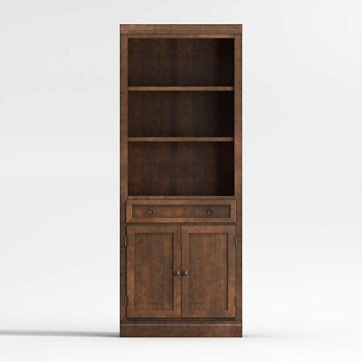 Cameo Nero Noce Storage Bookcase with Middle Crown