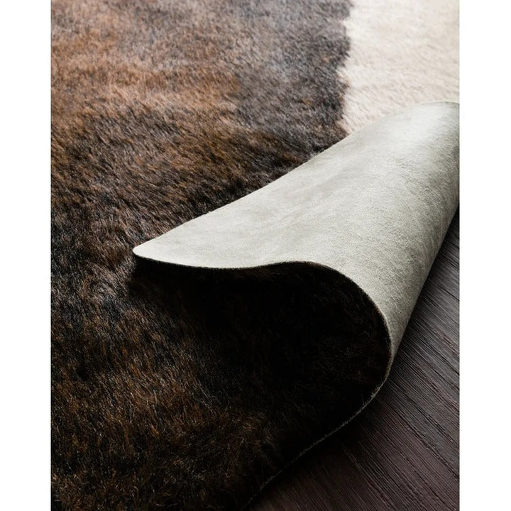 Hensen Faux Cowhide Brown Area Rug-3'10"x5'