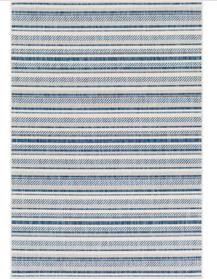 Bellino Striped Denim Indoor Outdoor Rugs