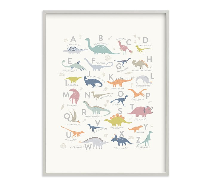 Minted Alphabet Dinos Wall Art with frame