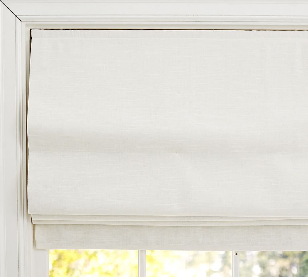 Emery Linen Cordless Roman Shade - 32 x 64&quot; - Ivory