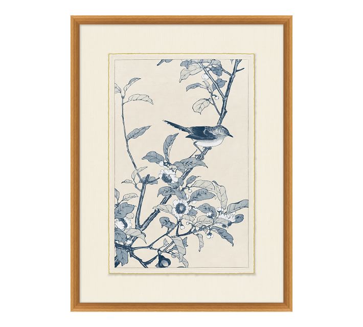 Birds In Blue Framed Paper Print