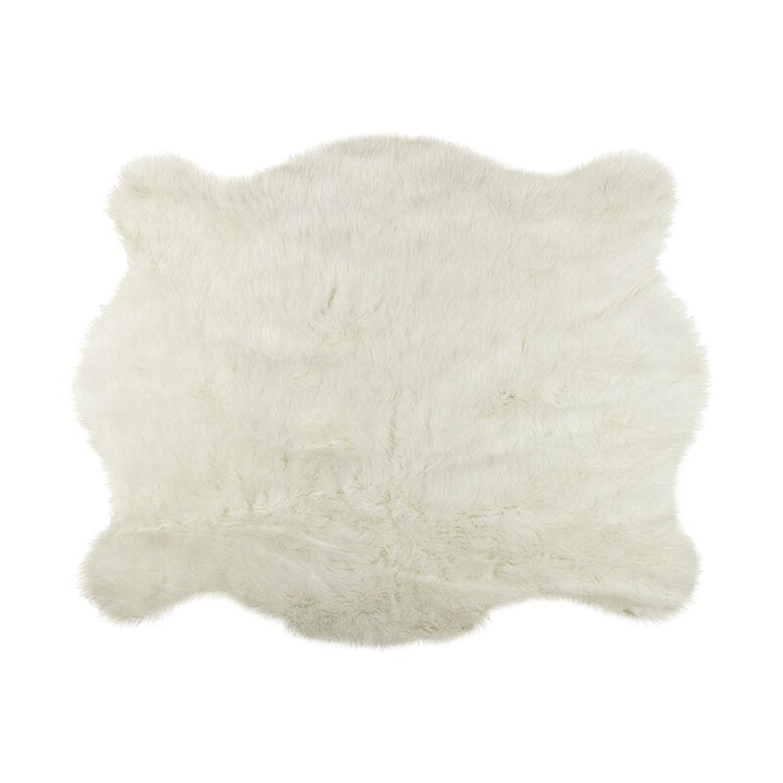 Sheilah Faux Sheepskin White Area Rug-5'x7'5"