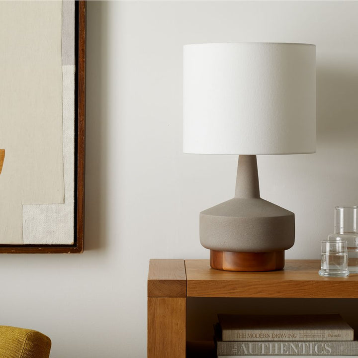 Wood And Ceramic Table Lamp