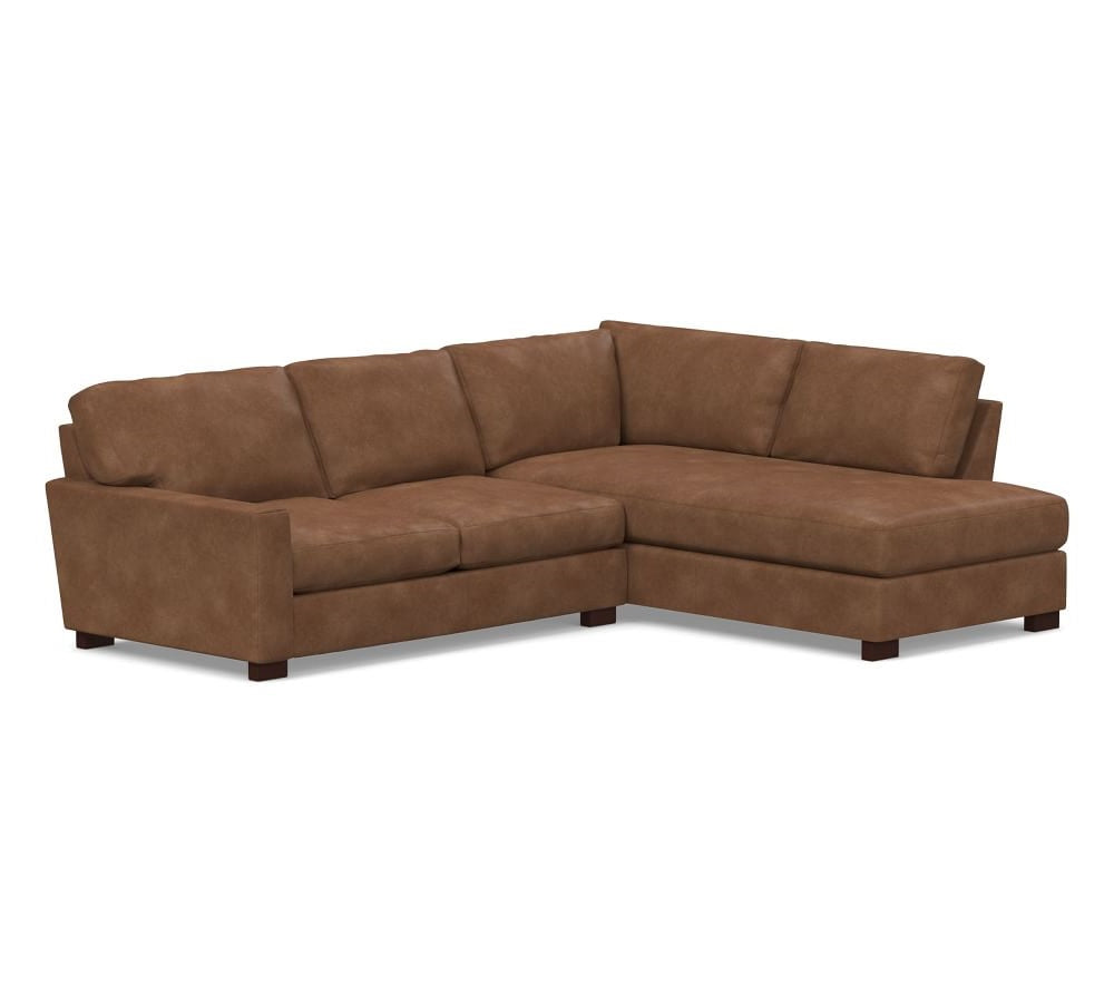Turner Square Arm Leather Return Bumper Sectional