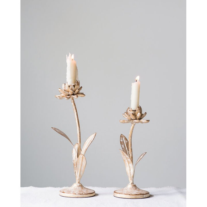 2 Piece Metal Candlestick Set