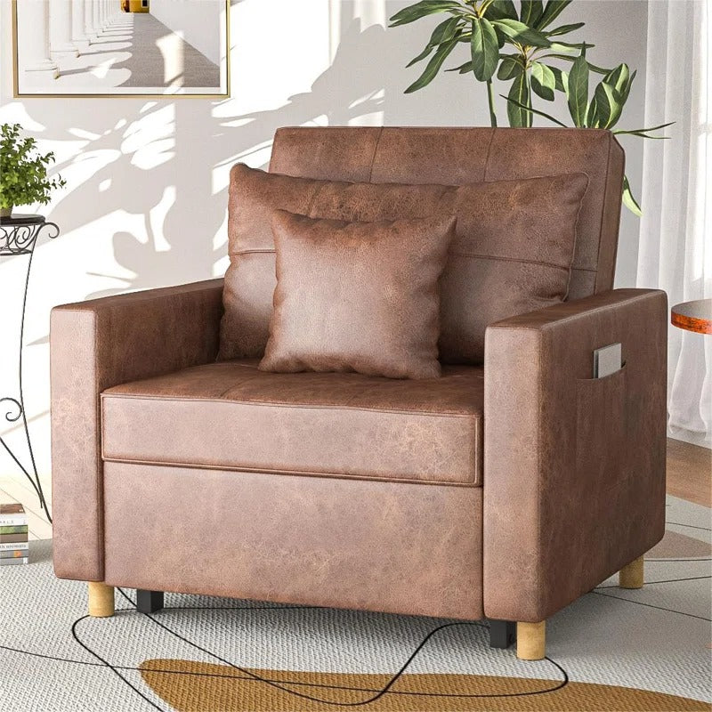 Seamus Faux Leather Accent Chair