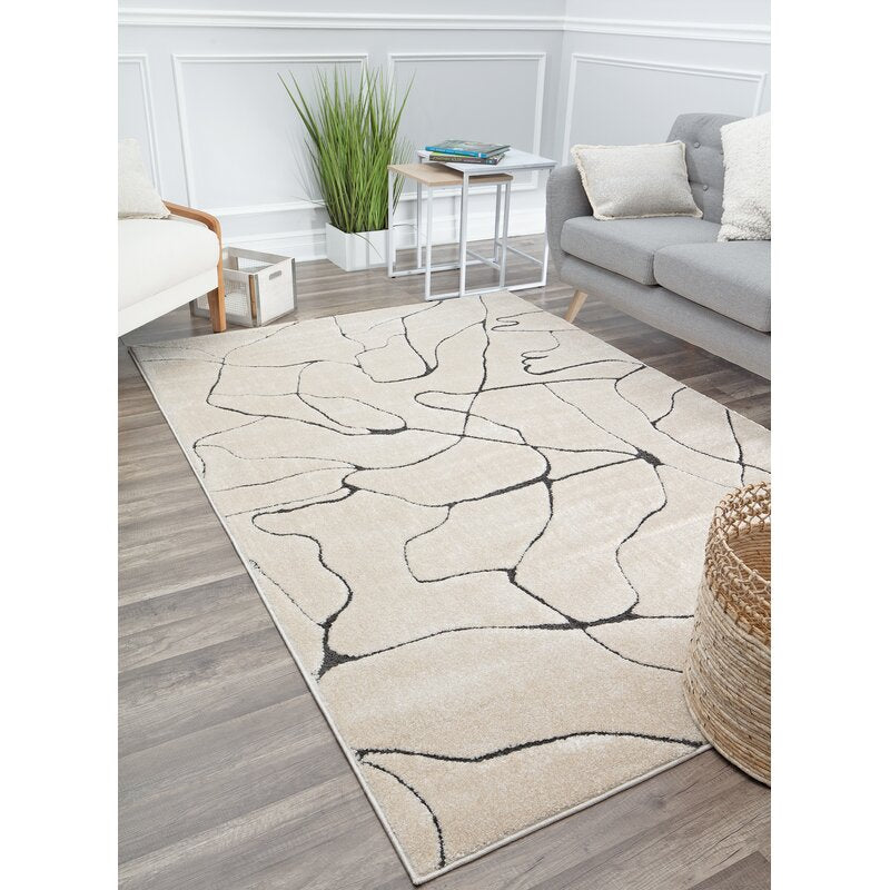 Chevron Ivory Area Rug-8'2"x10'