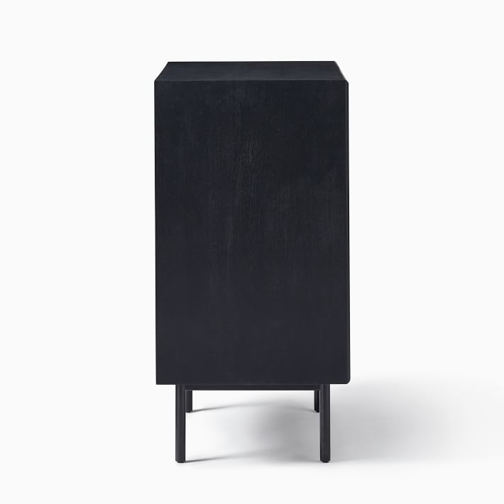 Slatted Bar Cabinet Black Black