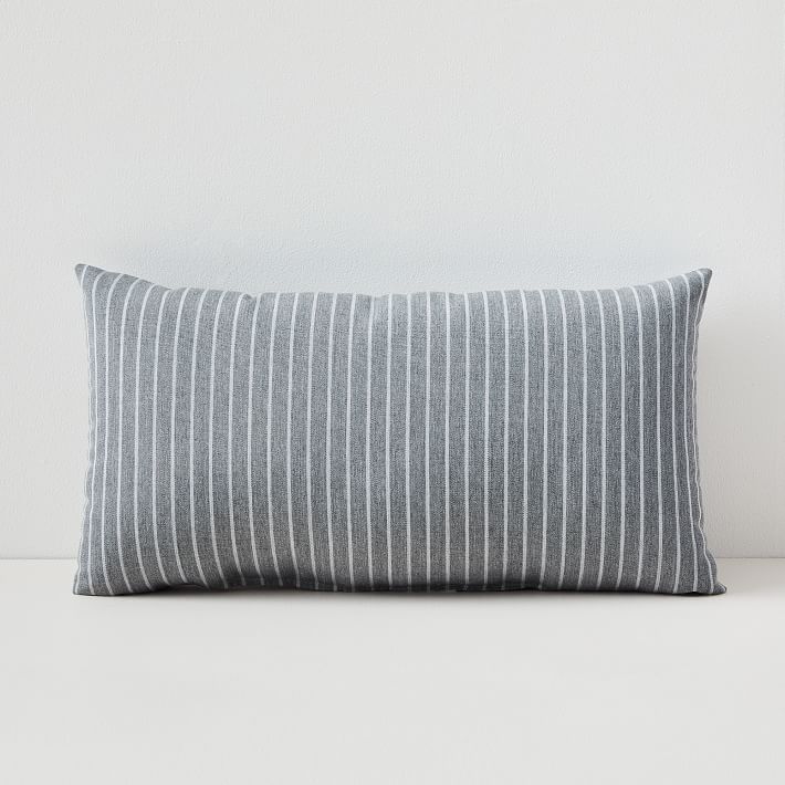 Sunbrella Indoor Outdoor Striped Lumbar Pillows With Insert-21"X12"