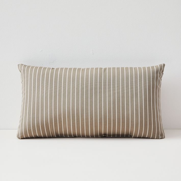 Sunbrella Indoor Outdoor Striped Lumbar Pillows With Insert-21"X12"