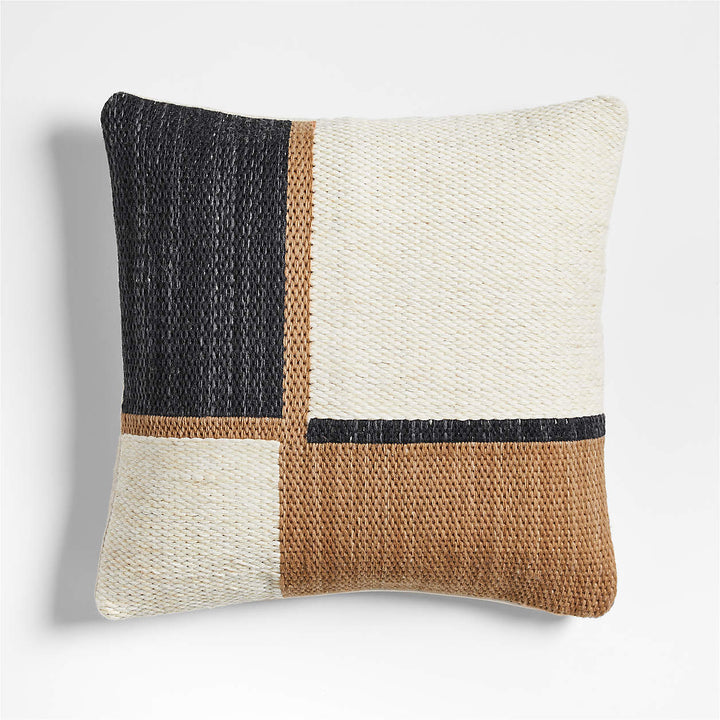 Lazio Woven Kilim Colorblock Throw Pillow Cover