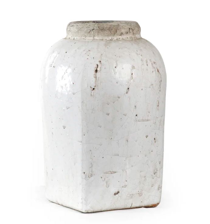 White Indoor Outdoor Stoneware Table Vase