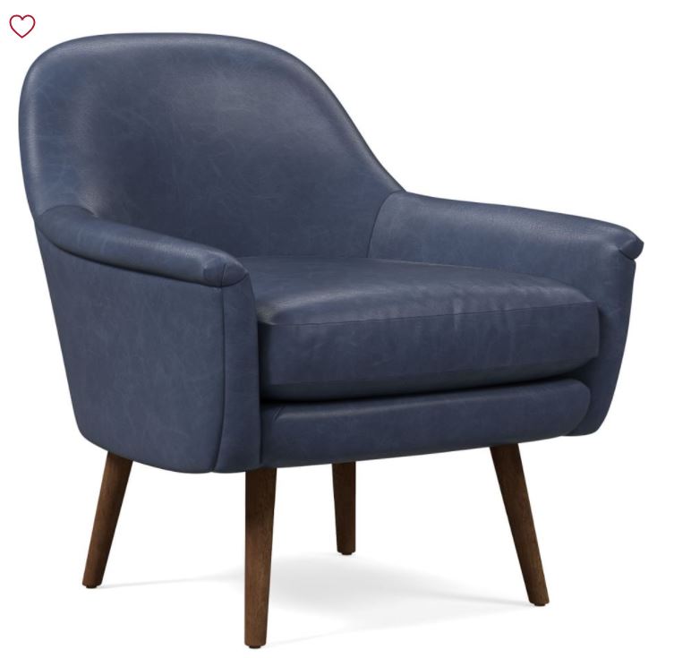 Phoebe Leather Chair Wood Legs