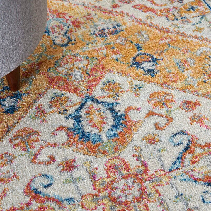 Baylee Oriental Yellow Ivory Area Rug 8'x10'