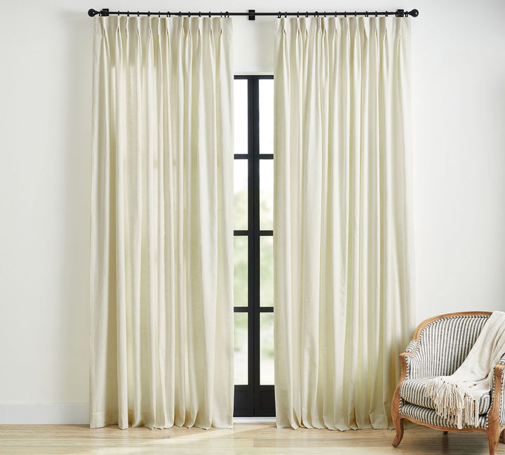 Emery Linen Pinch Pleat Curtain_Parchment