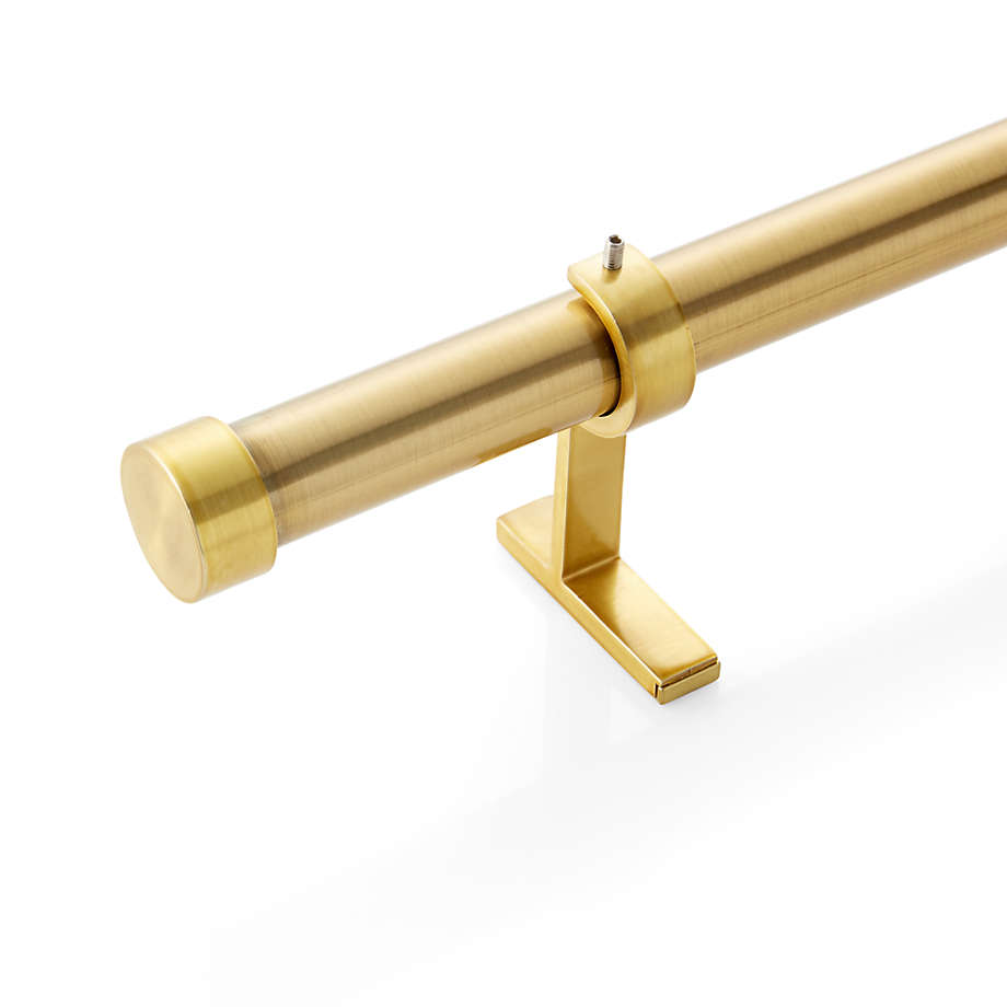 CB Brass End Cap Finial and Curtain Rod Set 28"-48"