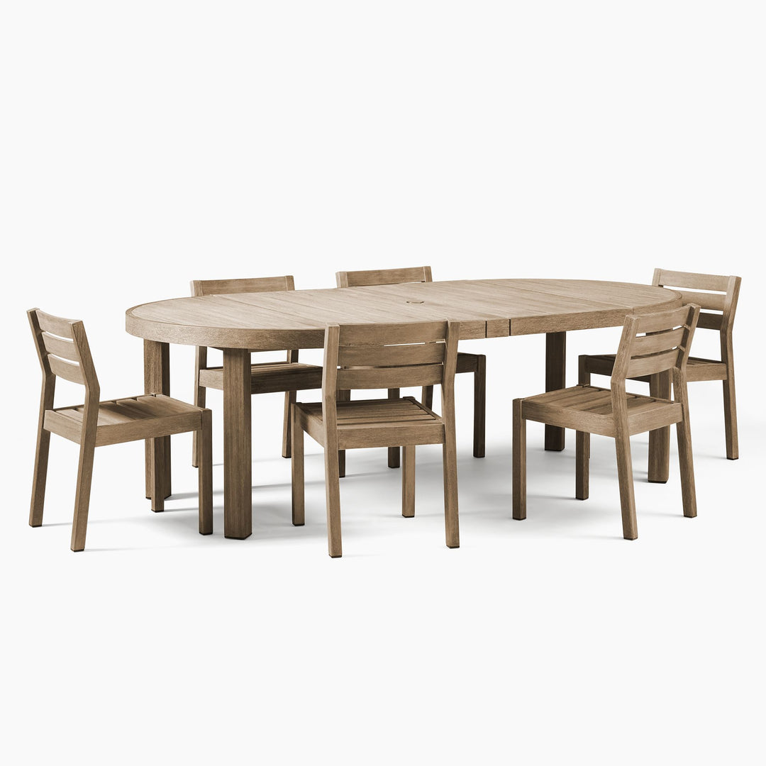 Portside Outdoor Round Expandable Dining Table